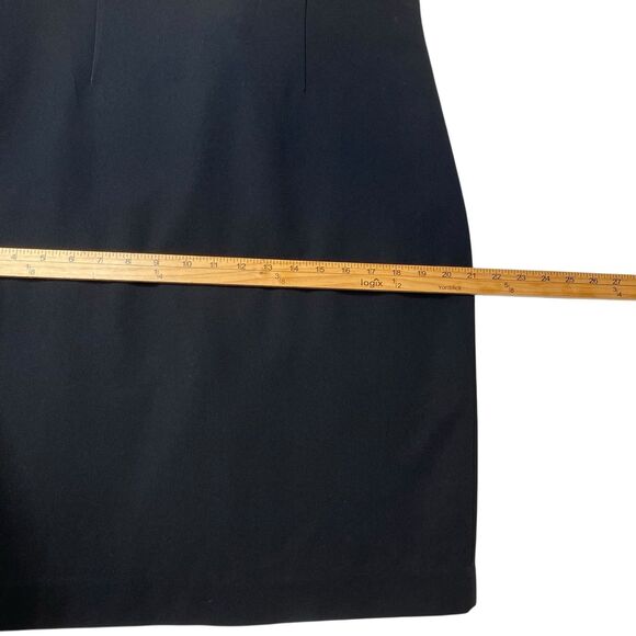 Talbots Black Sheath Dress Size 10 Black Sleeveless Belted Minimalist Career - Picture 6 of 12